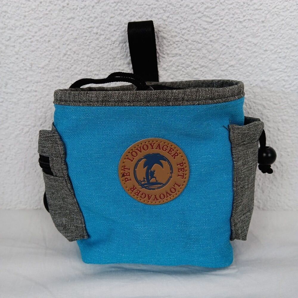 Lovoyager Pet Treat Pouch Bag Animal Training Aide Teal Grey Belt Clip On